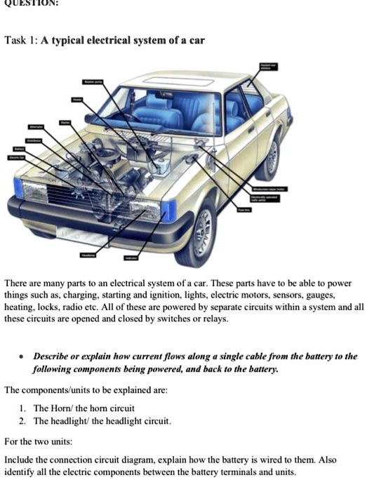 Solved Question Task A Typical Electrical System Of A Car There