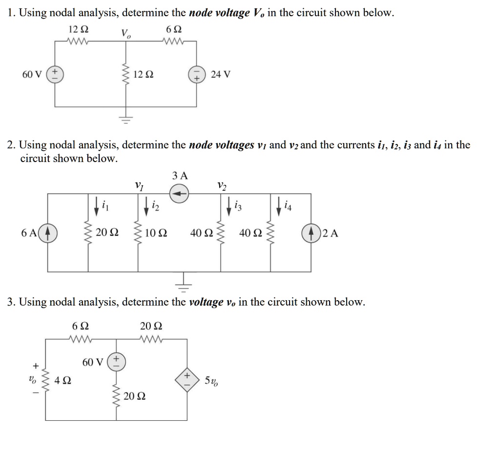 Solved Using Nodal Analysis Determine The Node Voltage V In The