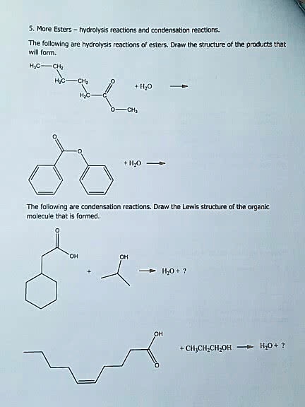 SOLVED 5 More Esters Hydrolysis Reactions And Condensation