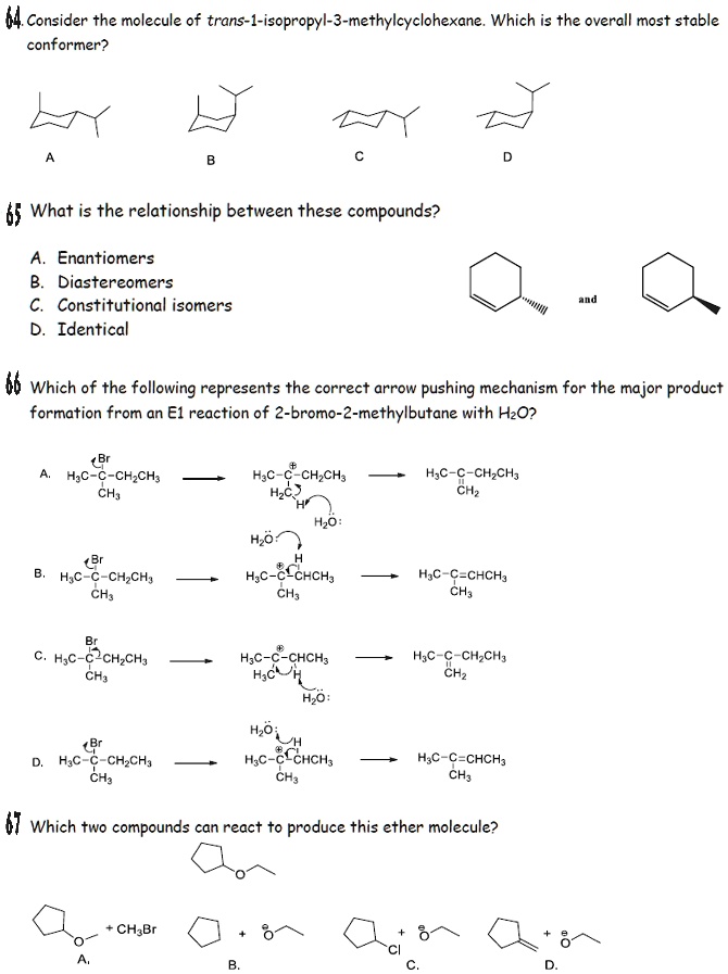 Solved Consider The Molecule Of Trans Isopropyl Methylcyclohexane