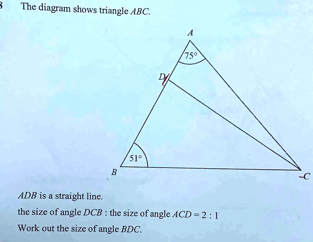 Solved The Diagram Shows Triangle Abc B Adb Is A Straight