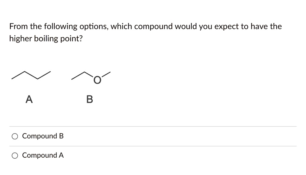 Solved From The Following Options Which Compound Would You Expect To