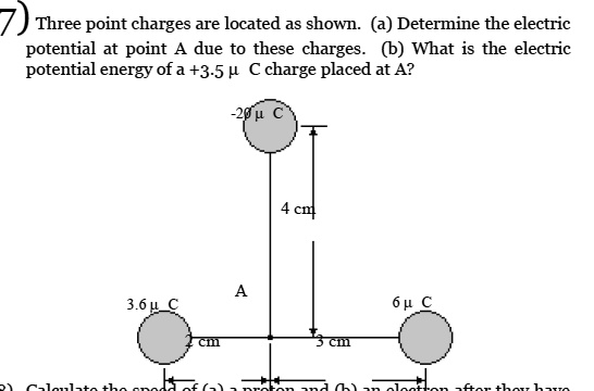 Solved Three Point Charges Are Located As Shown A Determine The