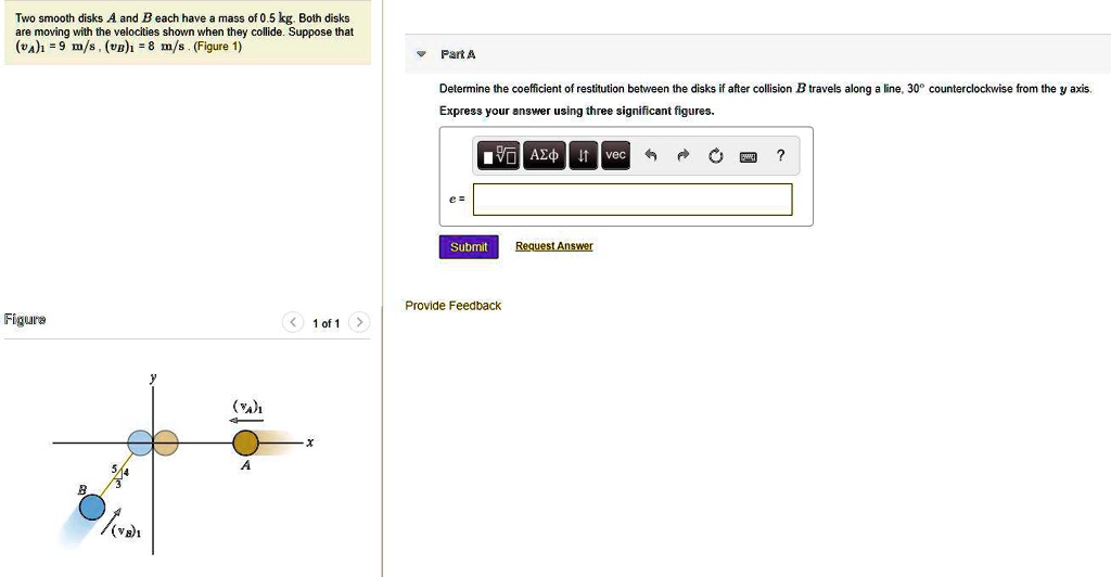 SOLVED Two Smooth Disks A And B Each Have A Mass Of 0 5 Kg Both Disks