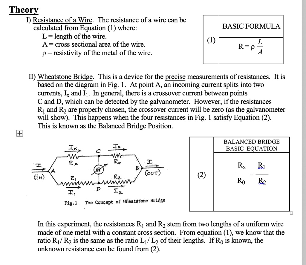 SOLVED Theory I Resistance Of A Wire The Resistance Of A Wire Can Be