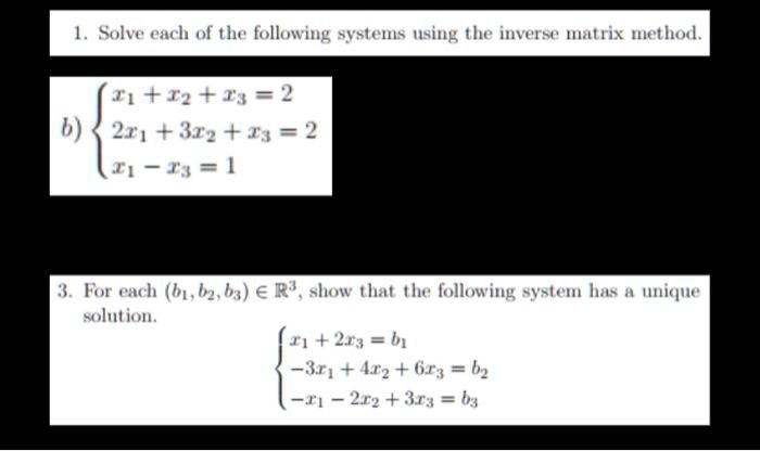 VIDEO Solution Solve Each Of The Following Systems Using The Inverse