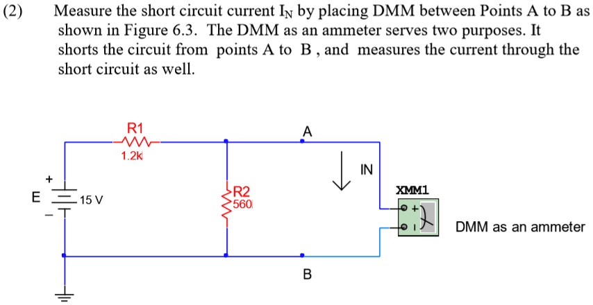 SOLVED Measure The Short Circuit Current IN By Placing A DMM Between