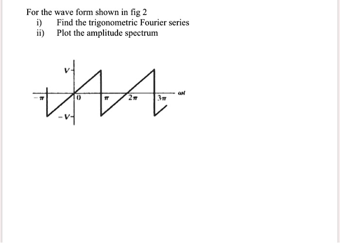 Solved For The Wave Form Shown In Fig I Find The Trigonometric