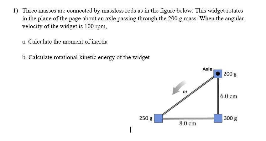 Solved Three Masses Are Connected By Massless Rods As In The Figure