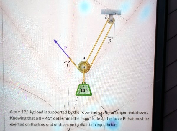 SOLVED A 192 Kg Load Is Supported By A Rope And Pulley Arrangement