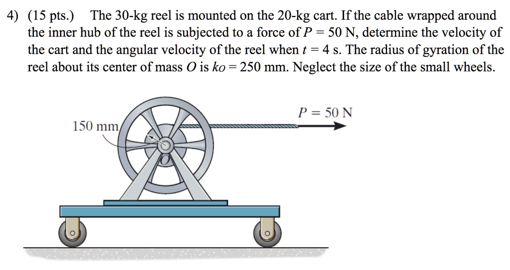 SOLVED 4 15 Pts The 30 Kg Reel Is Mounted On The 20 Kg Cart If The