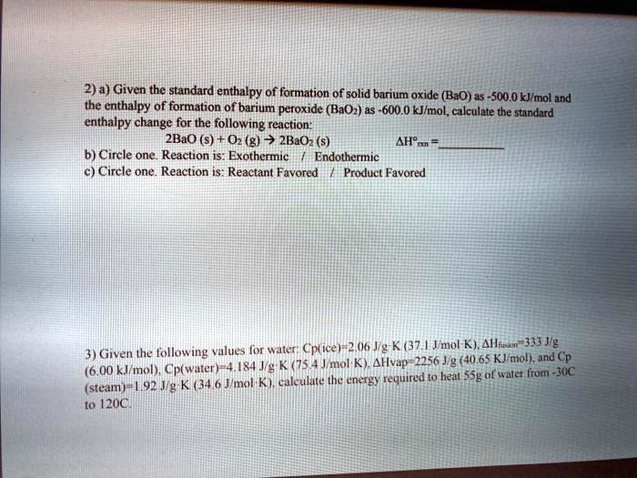 Video Solution A Given The Standard Enthalpy Of Formation Of Solid