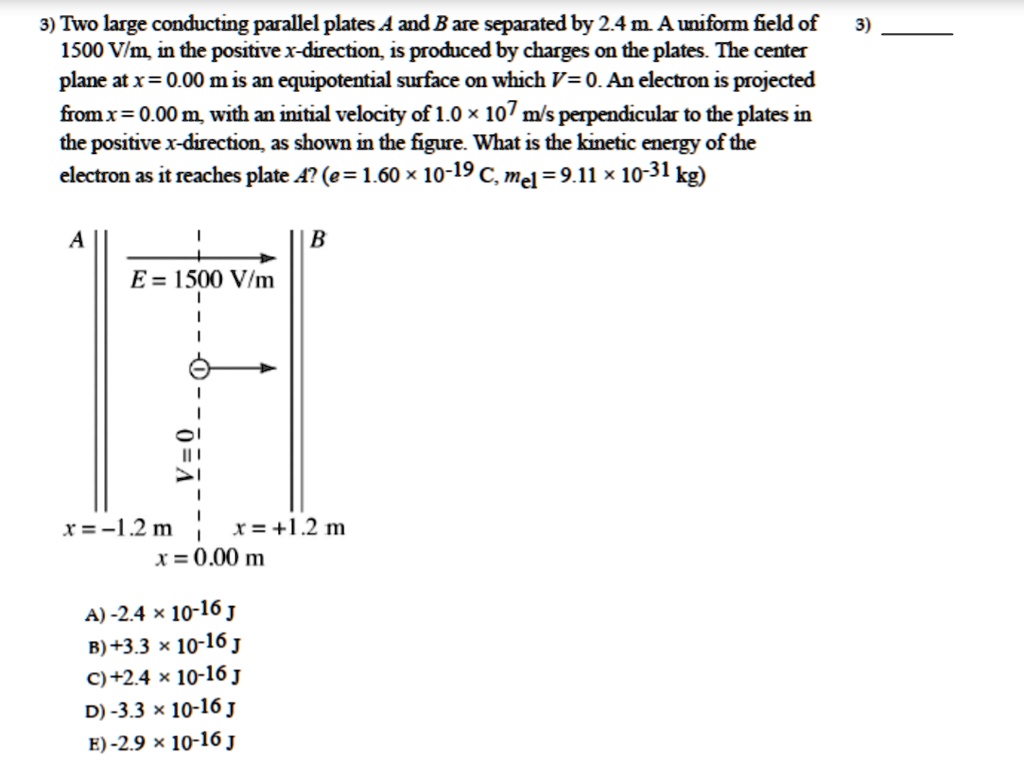 SOLVED Two Large Conducting Parallel Plates A And B Are Separated By 2