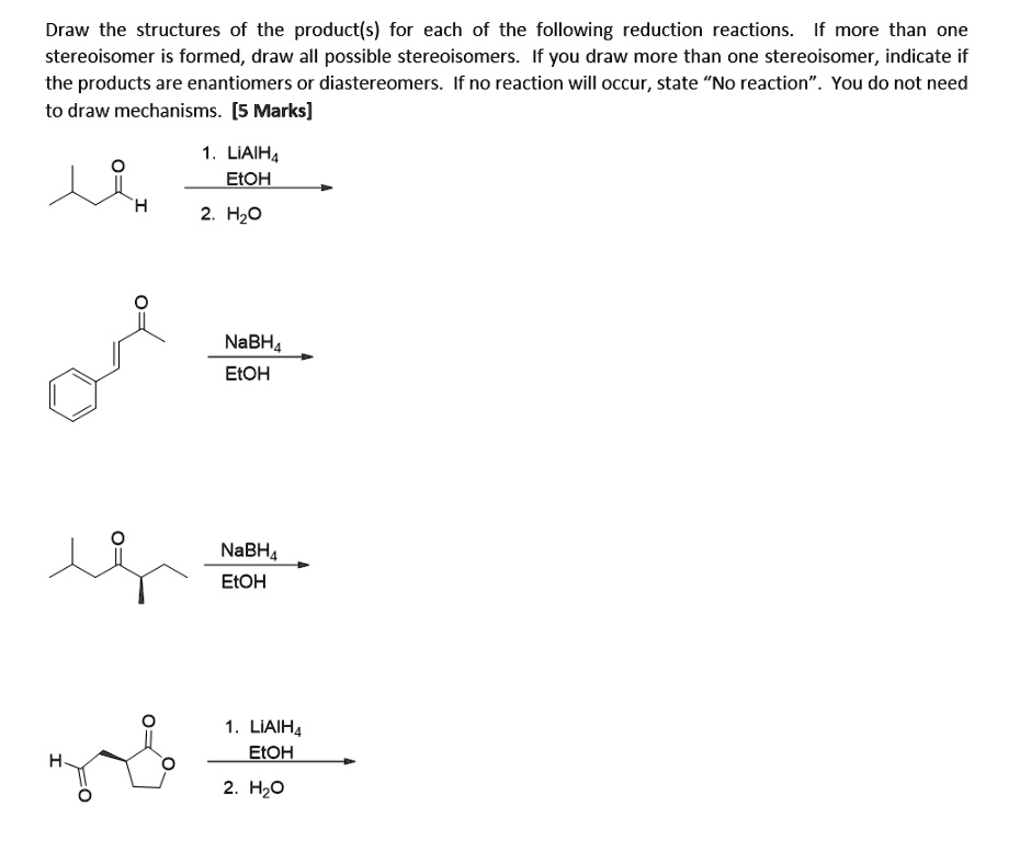 Solved Draw The Structures Of The Product S For Each Of The Following