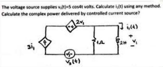 SOLVED The Voltage Source Supplies V T A Cos 4t Volts Calculate I