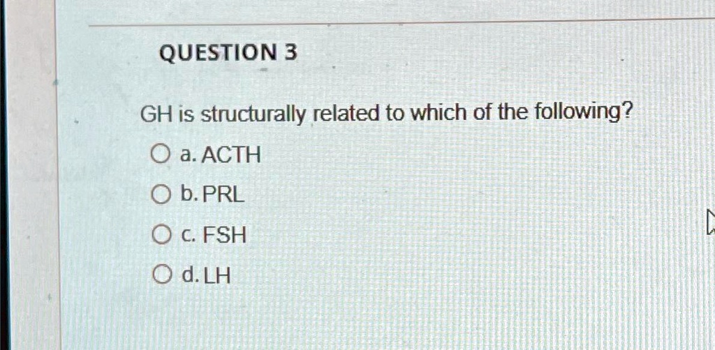 Solved Question Gh Is Structurally Related To Which Of The Following