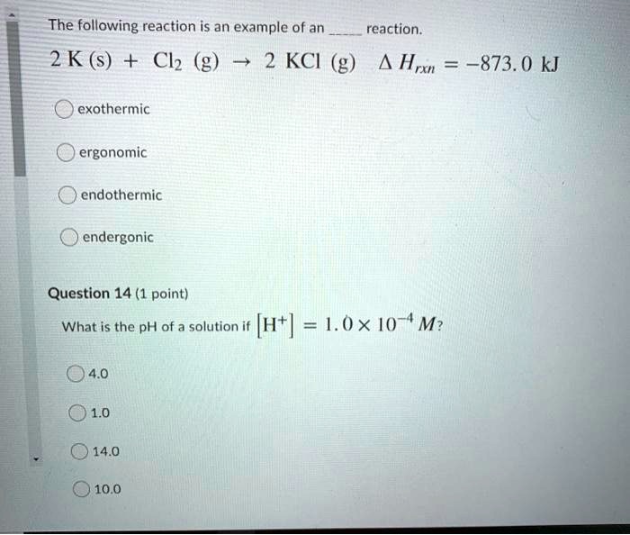 SOLVED The Following Reaction Is An Example Of An Reaction 2 K S