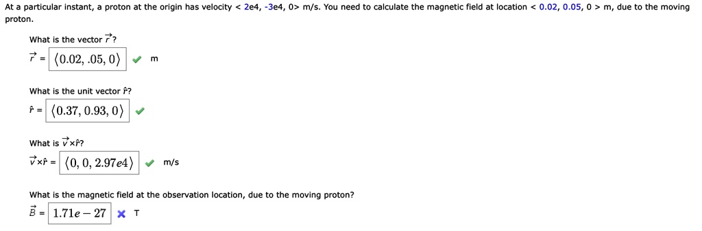 Solved Particular Instant Proton At The Origin Has Velocity E E