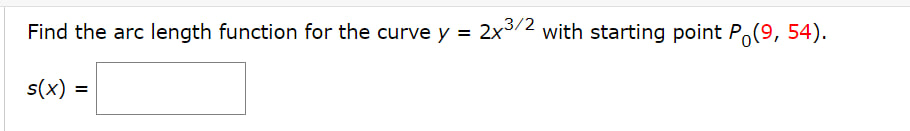 Solved Find The Arc Length Function For The Curve Y X With