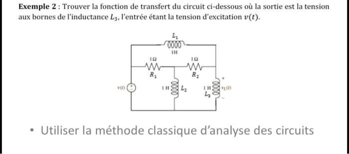 Solved Exemple Trouver La Fonction De Transfert Du Circuit Ci