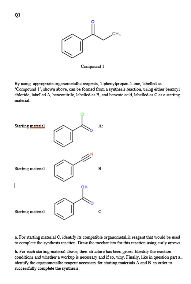 SOLVED CHJ Compound Using Appropriate Organometallic Reagents