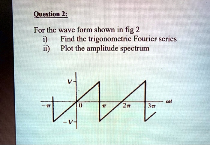 SOLVED Question 2 For The Wave Form Shown In Fig 2 I Find The