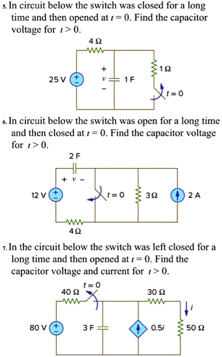 Solved In The Circuit Below The Switch Was Closed For A Long Time And