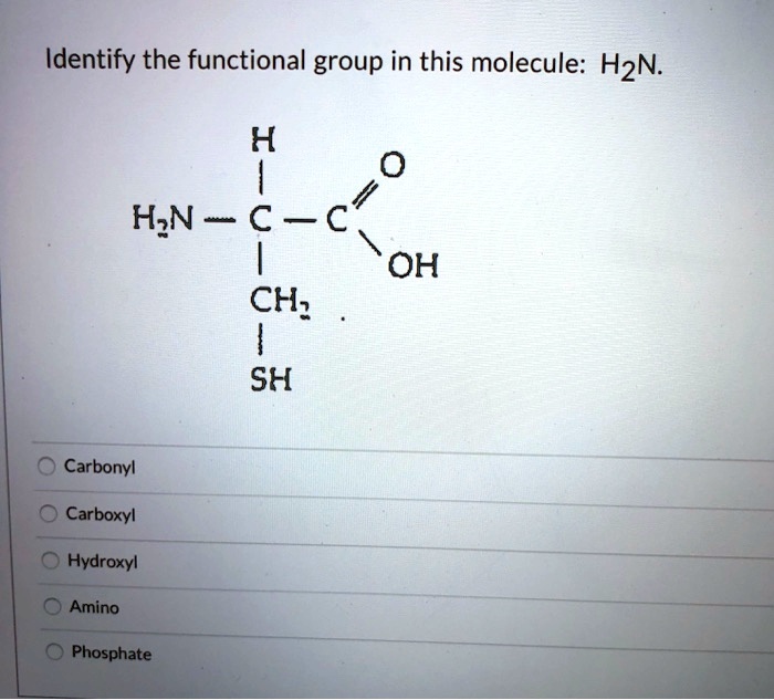 SOLVED Identify The Functional Group In This Molecule HZN H HZN OH