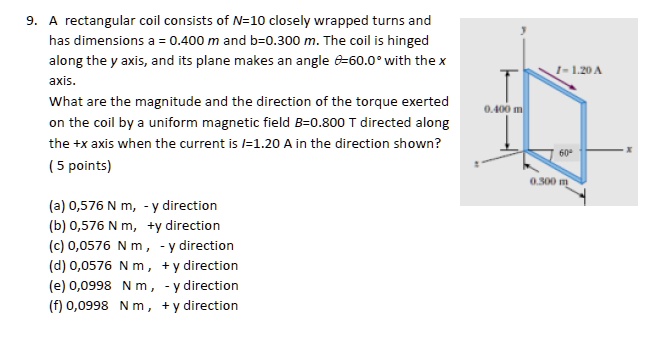 SOLVED Rectangular Coil Consists Of N 10 Closely Wrapped Turns And