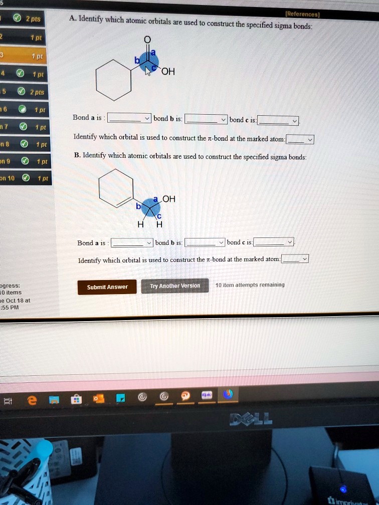 SOLVED References Identify Which Atomic Orbitals Are Used To