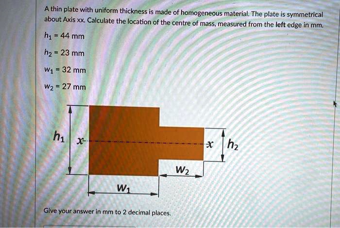 SOLVED A Thin Plate With Uniform Thickness Is Made Of Homogeneous