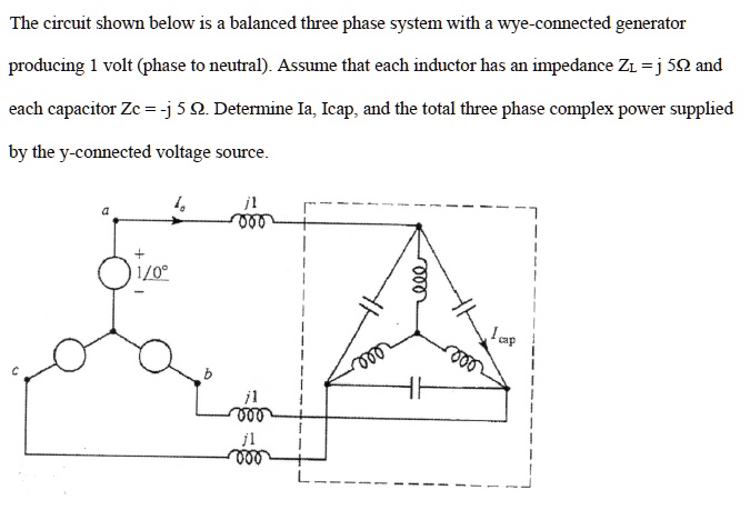 SOLVED The Circuit Shown Below Is A Balanced Three Phase System With A