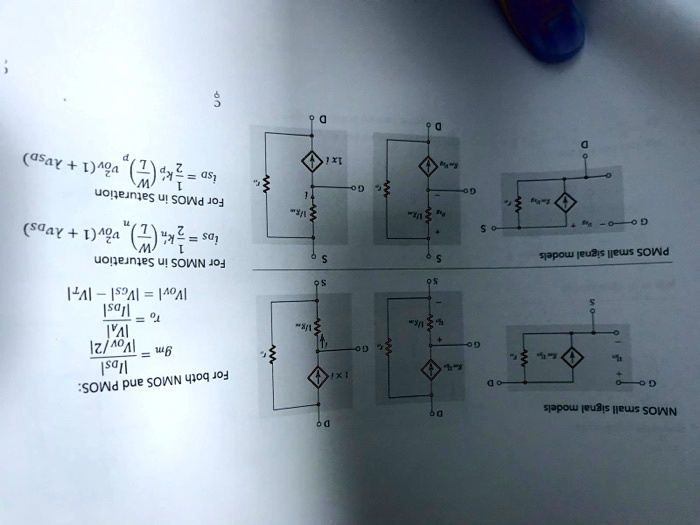 SOLVED For PMOS In Saturation Vds Vgs Vth For NMOS In Saturation