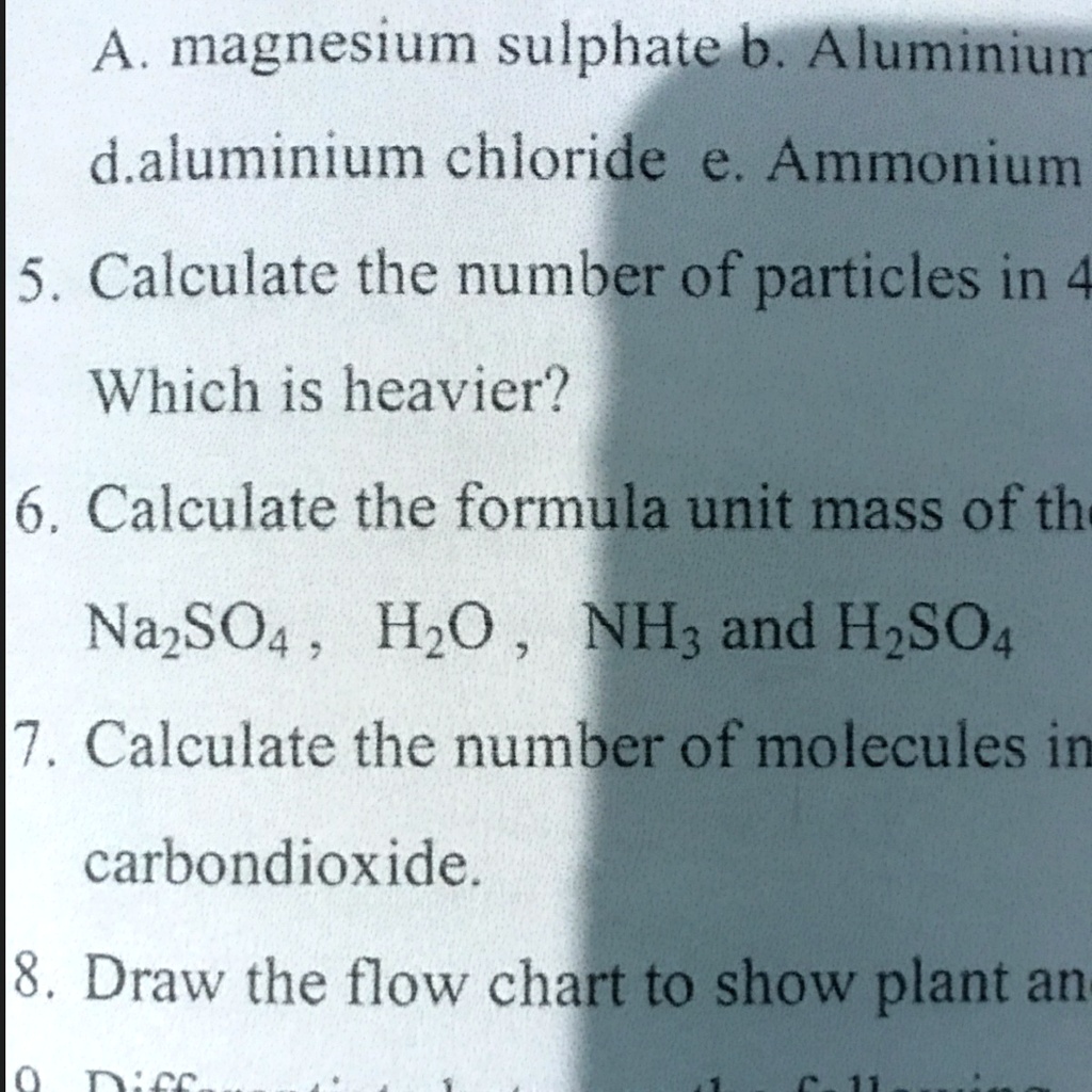 SOLVED Calculate The Formula Unit Mass