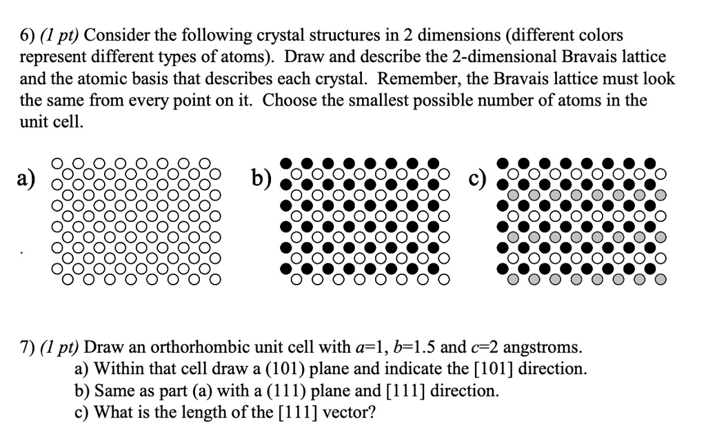 SOLVED 6 1 Pt Consider The Following Crystal Structures In 2