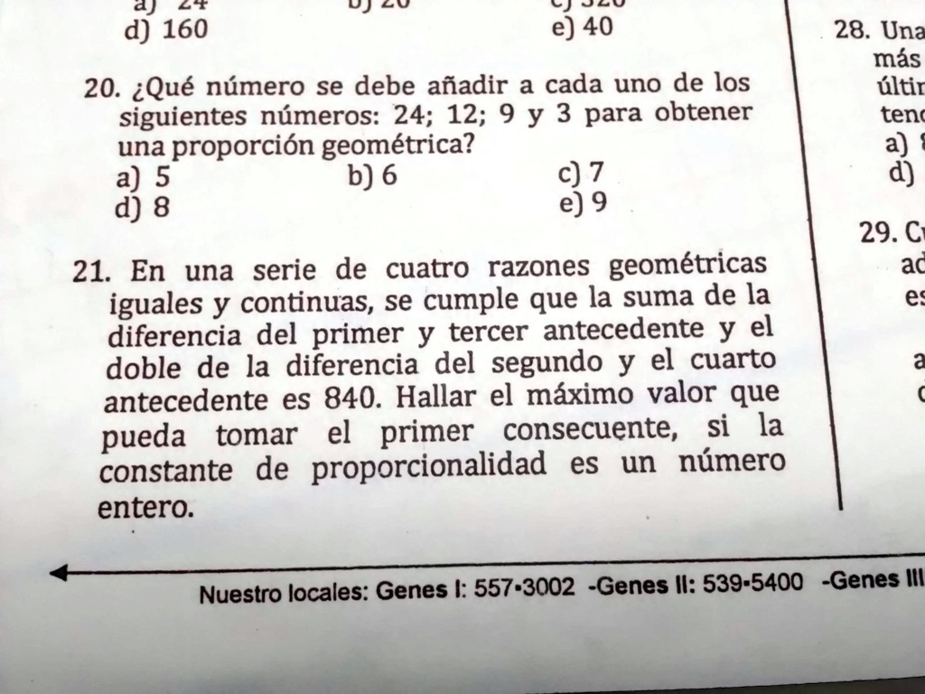 SOLVED En una serie de cuatro razones geométricas iguales y continuas