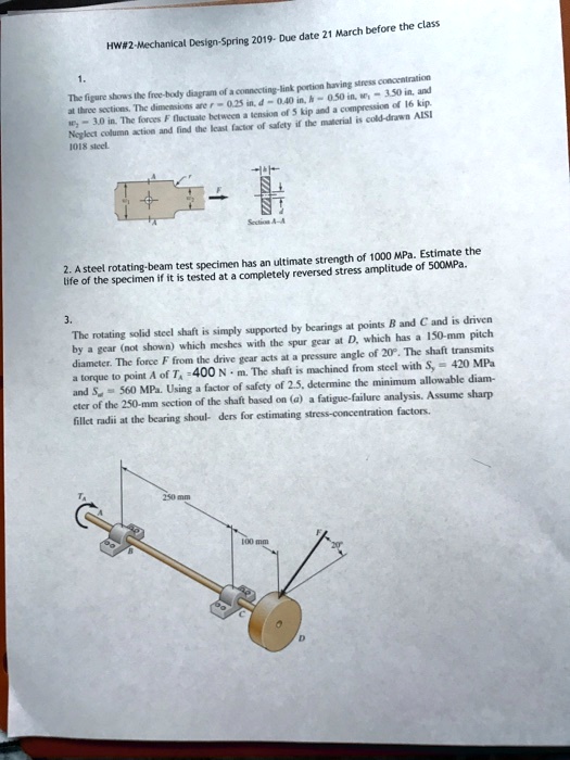 Solved Steel A Steel Rotating Beam Test Specimen Has An