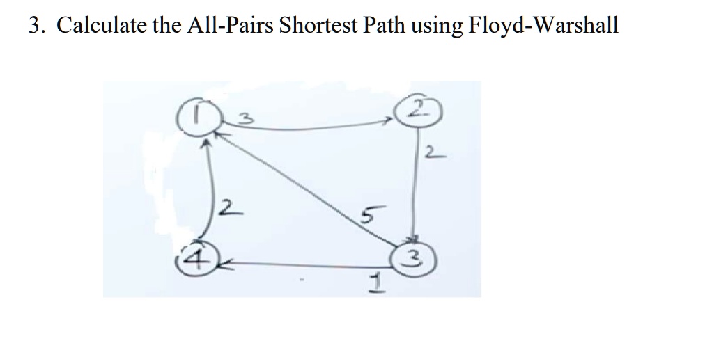 Calculate The All Pairs Shortest Path Using Floyd Warshall