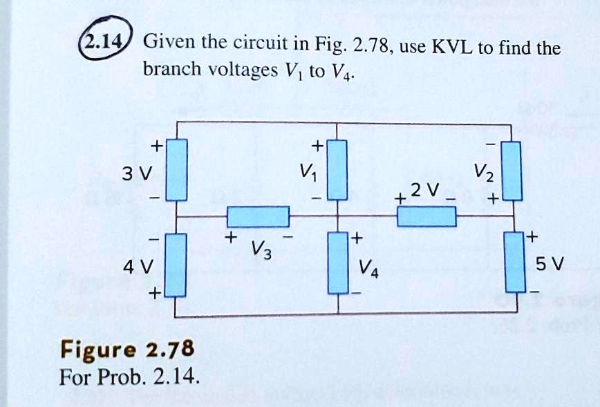 SOLVED 2 14 Given The Circuit In Fig 2 78 Use KVL To Find The Branch