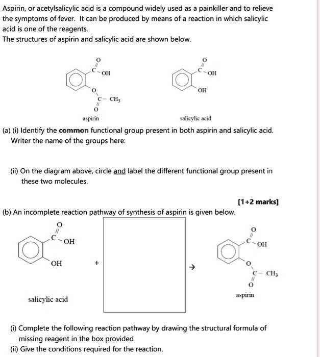 Solved Aspirin Acetylsalicylic Acid Is Compound Widely Used As