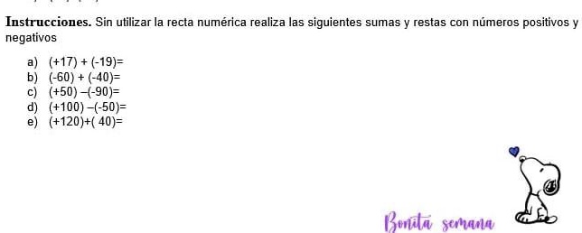 Solved Sin Utilizar La Recta Num Rica Realiza Las Siguientes Sumas Y