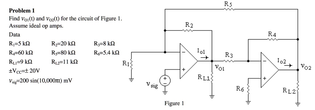 Solved Problem Find Vo T And Vo T For The Circuit Of Figure