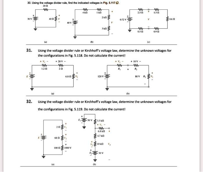 Solved Using The Voltage Divider Rule Indicated Voltages For The