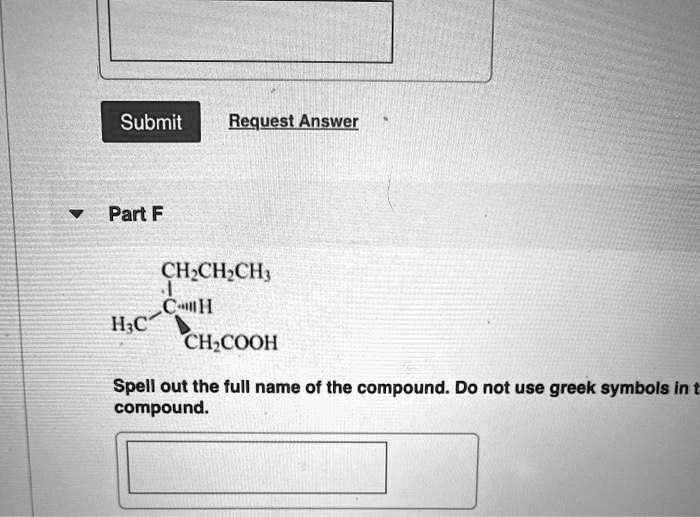 Solved Submit Request Answer Part F Ch Ch Ch C Wi L Hc Ch Cooh Spell