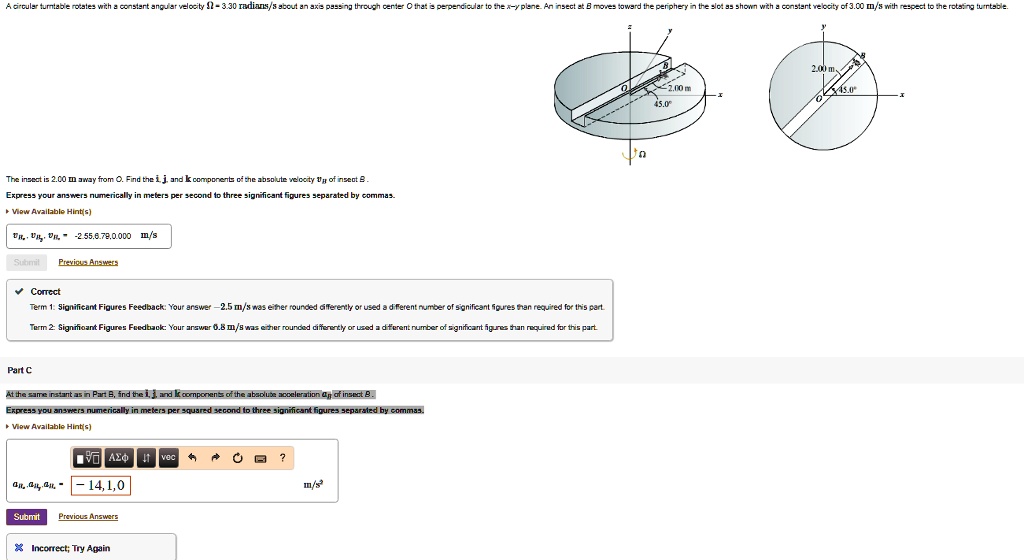 Solved A Circular Turntable Rotates With A Constant Angular Velocity