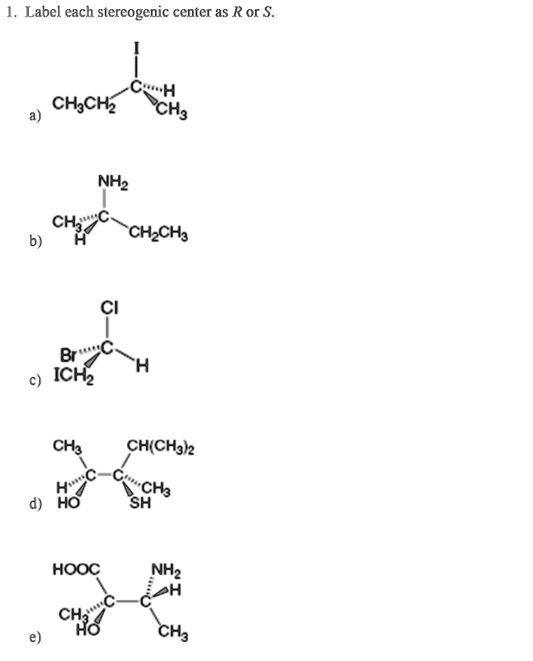 Solved Texts Label Each Stereogenic Center As R Or S A C H Ch