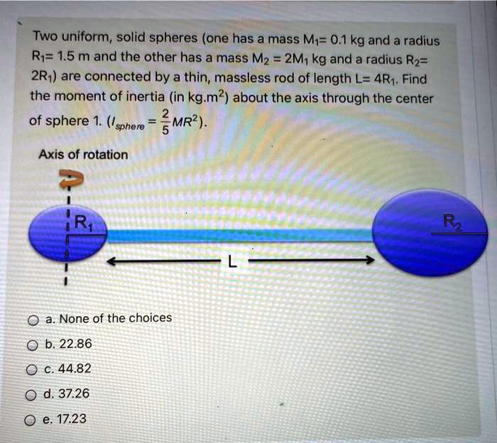 Solved Two Uniform Solid Spheres One Has A Mass Mp Kg And A