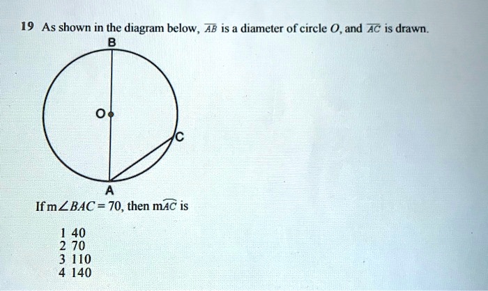 Solved As Shown In The Diagram Below Ab Is A Diameter Of Circle O