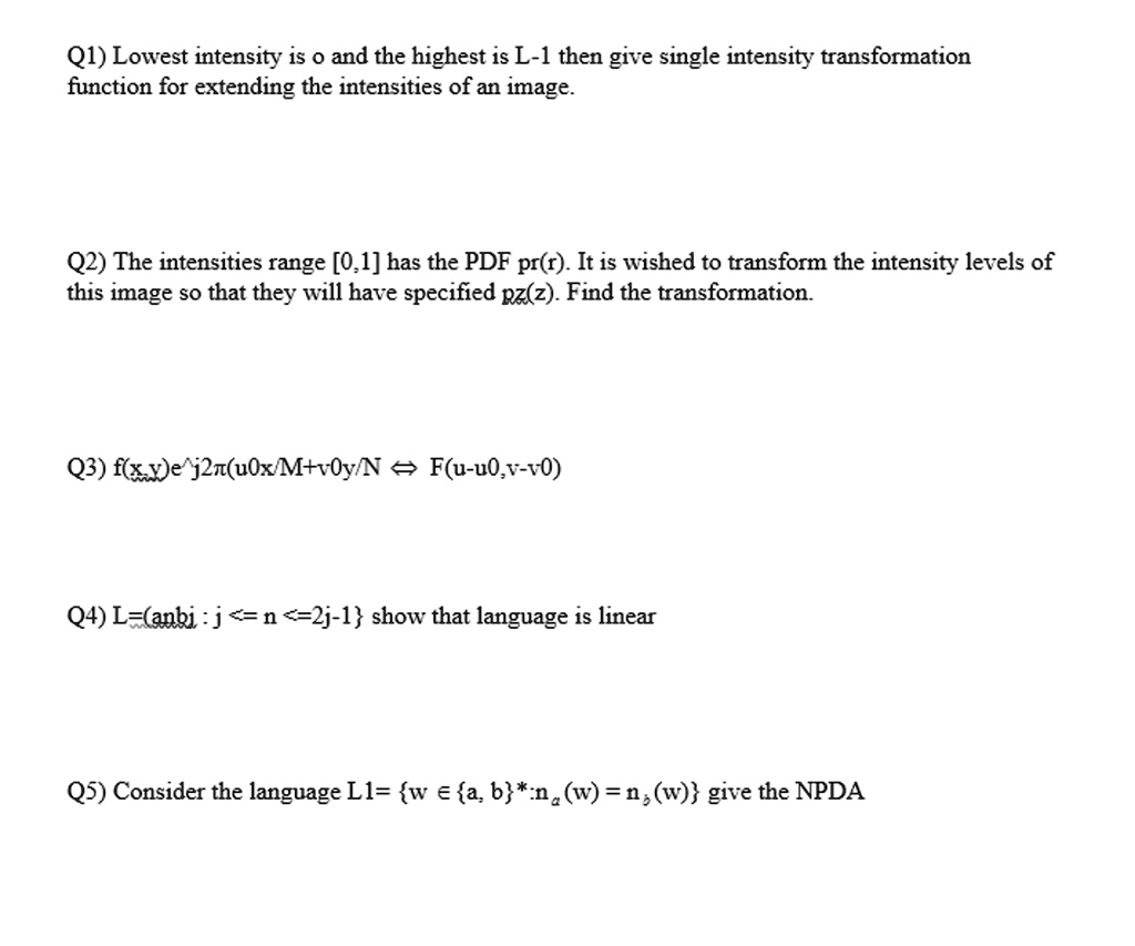 SOLVED Q1 The Lowest Intensity Is 0 And The Highest Is L 1 Please