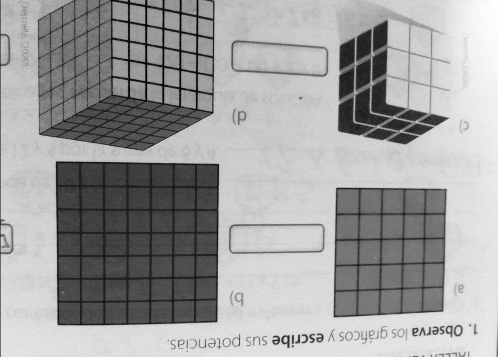 SOLVED IALLLI 1 Observa los gráficos y escribe sus potencias A B C